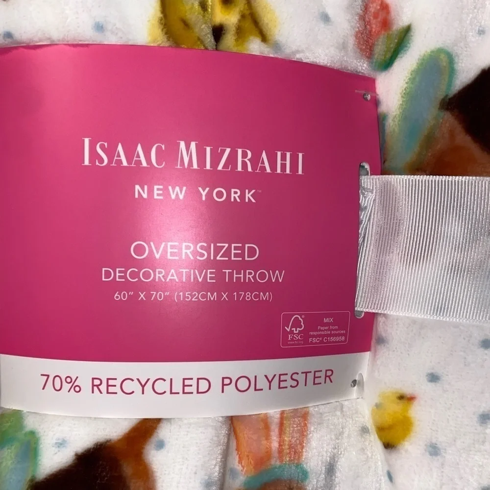 New Isaac Mizrahi Oversized Dachshund Golden Retriever Easter Throw 60 x 70